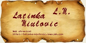Latinka Miulović vizit kartica